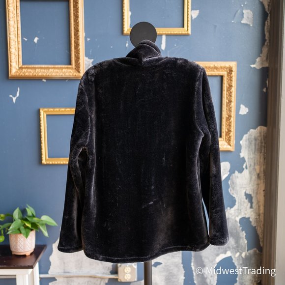 32 Degrees Black Luxe Fur Full-Zip Jacket - Picture 3 of 4